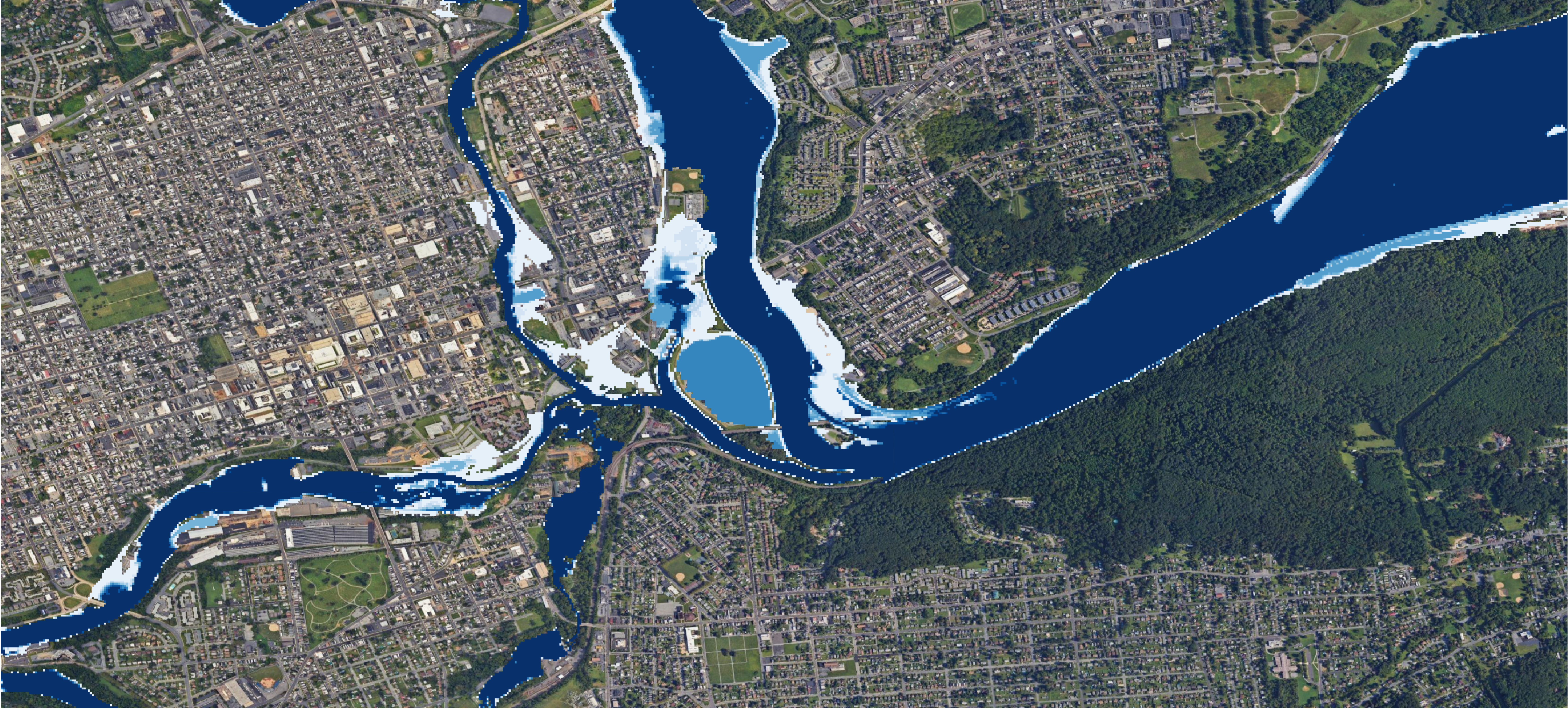 Flood hazard map based on modeling efforts near Allentown, PA